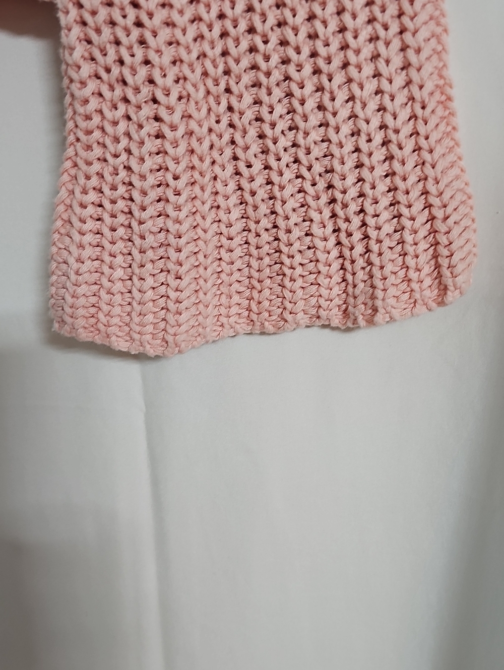 aerie Blush Pink Cropped Cable Knit Crew Sweater - Picture 3 of 6